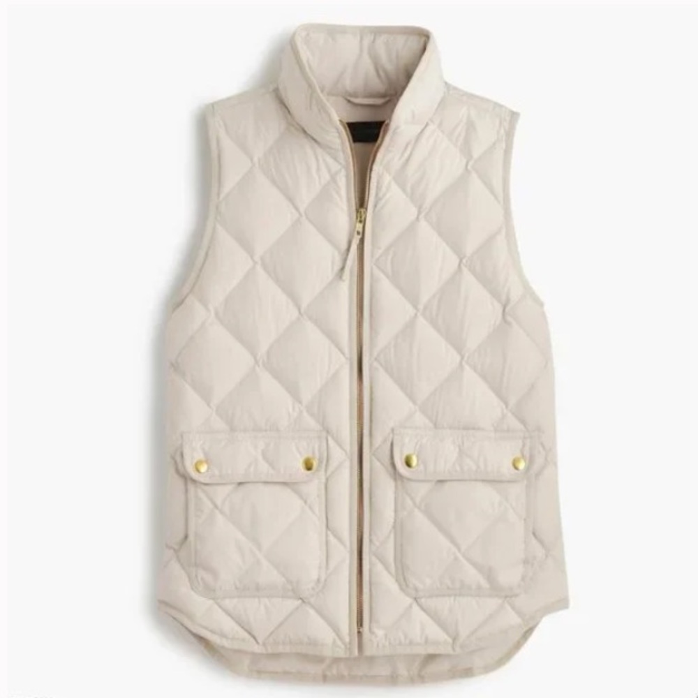 J. Crew Quilted Excursion Vest in Bleached Sand